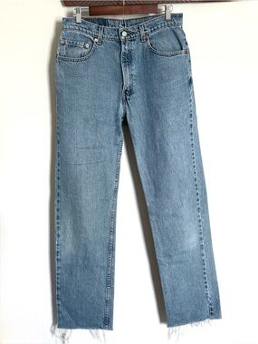 Vintage Levi’s 505 Regular Fit Straight Leg High Rise Raw Hem 90s Y2K 34x34